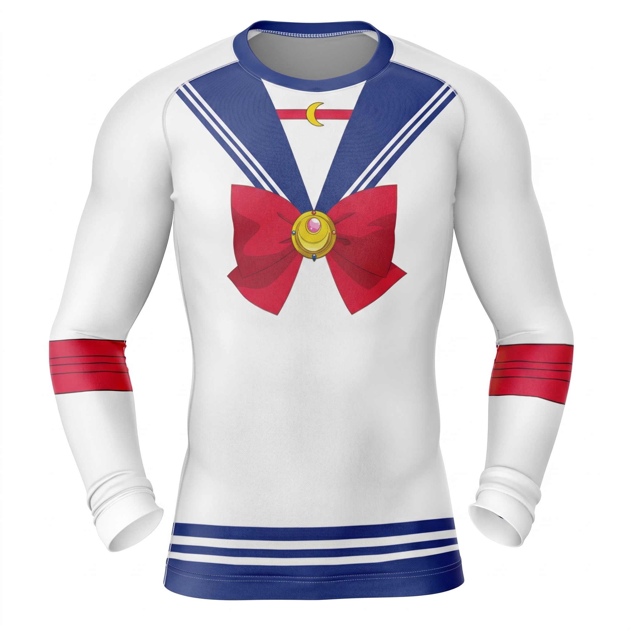 Sailor Moon Blue Red Long Sleeve Compression Shirt