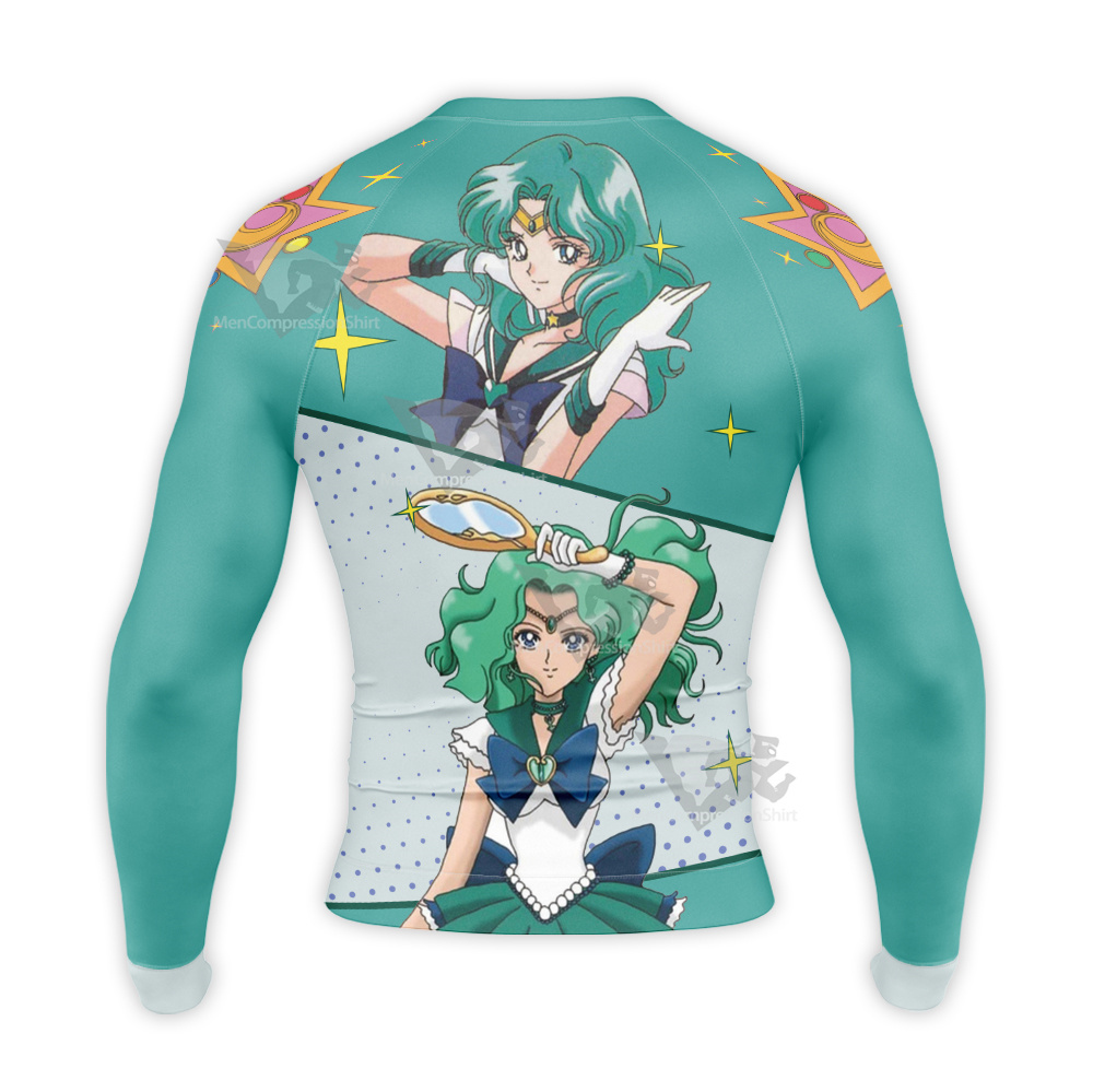 Sailor Moon Sailor Neptune Michiru Kaioh Green Long Sleeve Compression Shirt