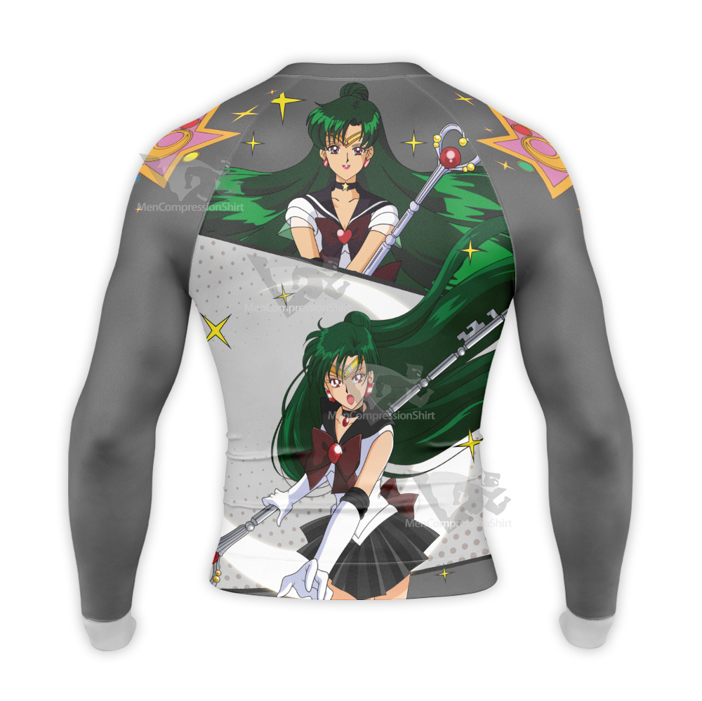 Sailor Moon Sailor Pluto Setsuna Meioh Grey Long Sleeve Compression Shirt