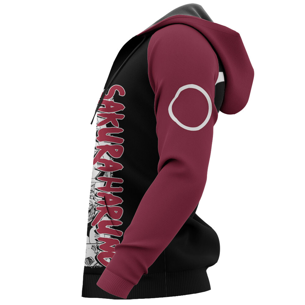 Shir Haruno EP 赤い彗星P Sakura Haruno Zip-Up Mix Manga Personalized Hoodie