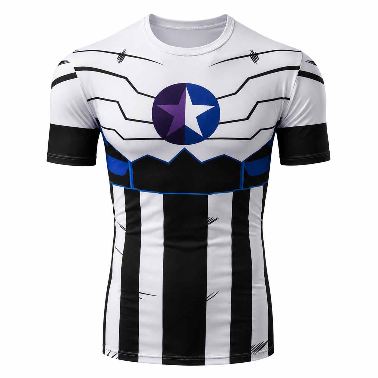 Sam Wilson Blue Purple Short Sleeve Compression Shirt