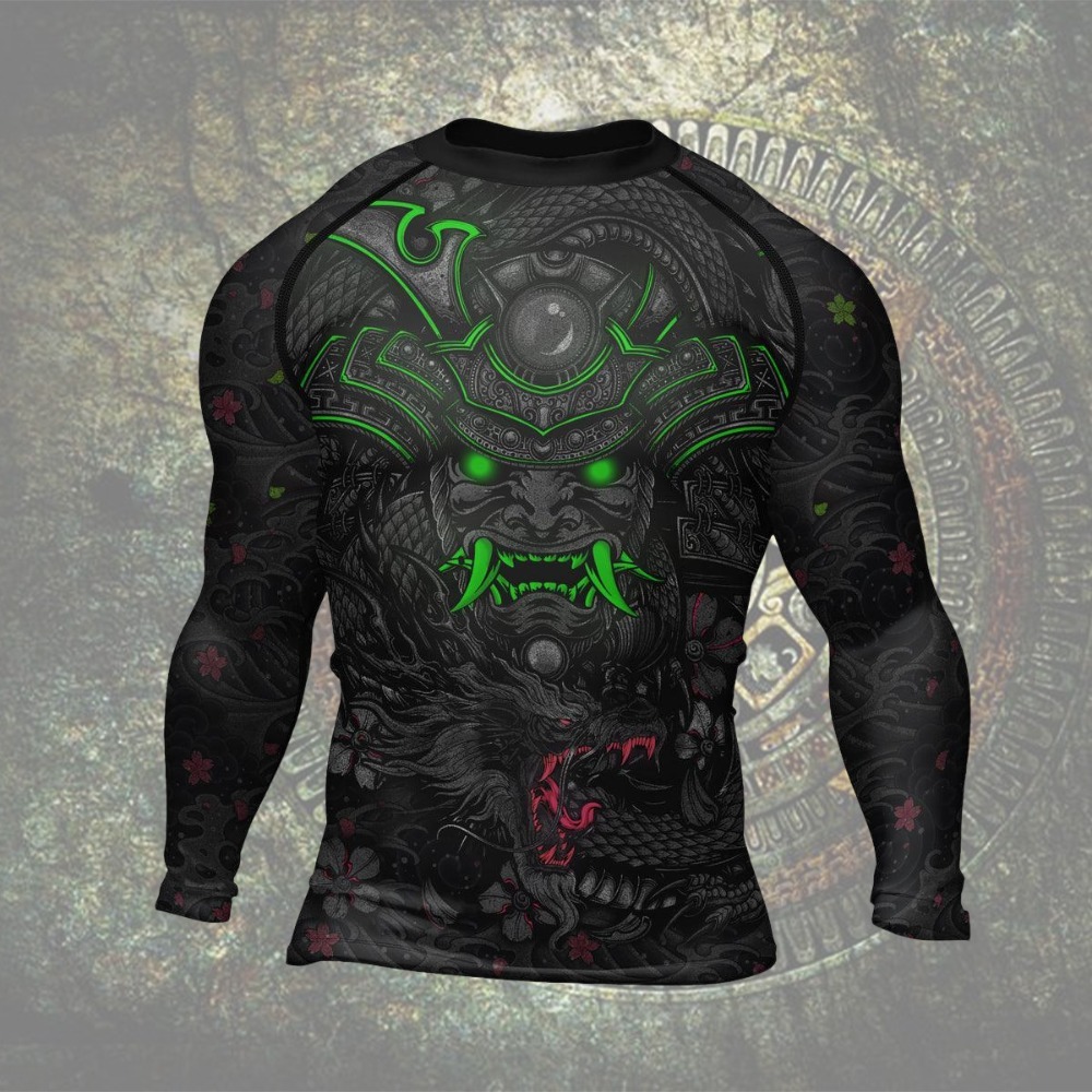 Samurai Oni Fusion Mens Long Sleeve Compression Shirt