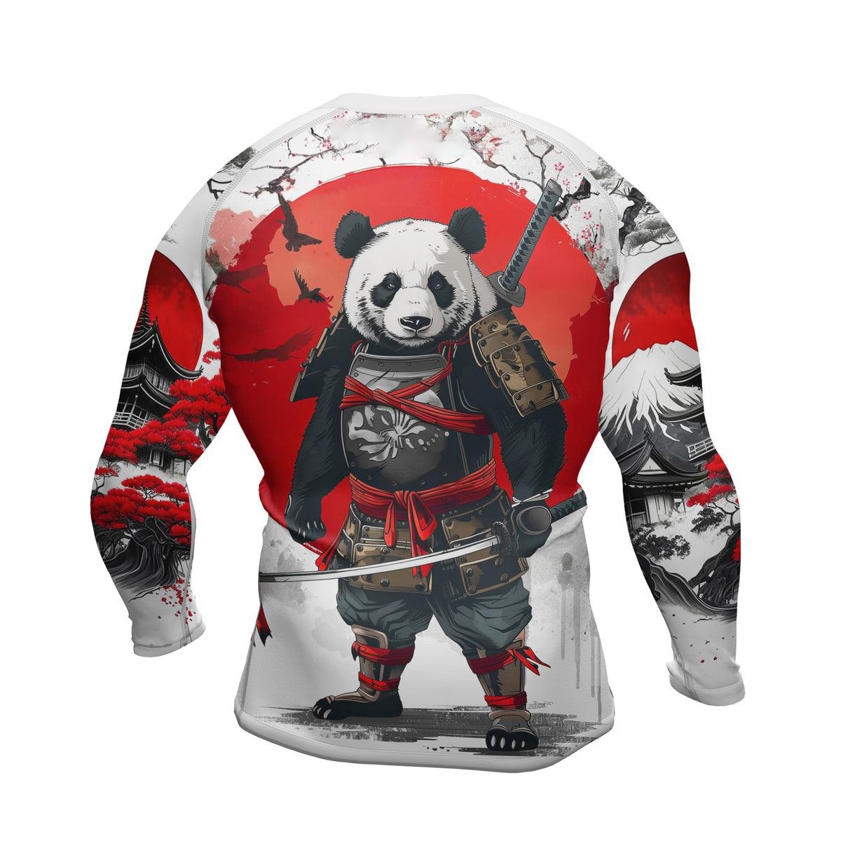 Samurai Panda Warrior Mens Long Sleeve Compression Shirt