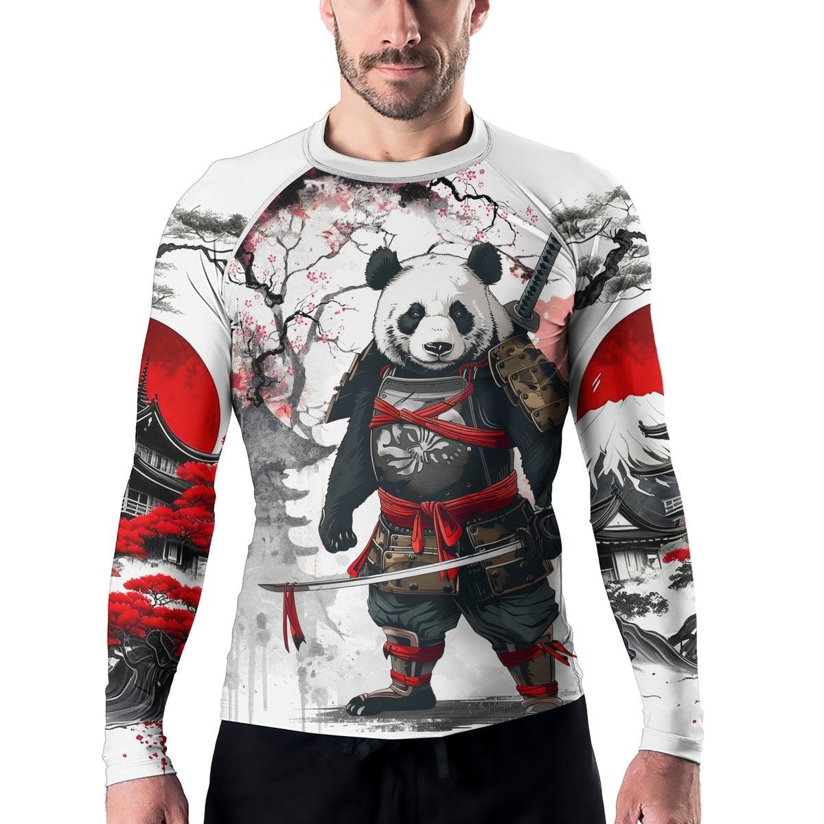 Samurai Panda Warrior Mens Long Sleeve Compression Shirt