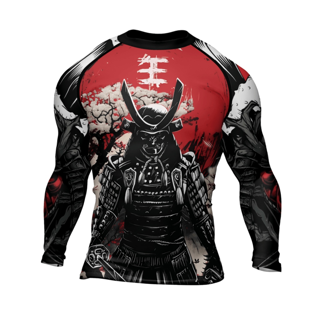 Samurai Warrior Katana Mens Long Sleeve Compression Shirt