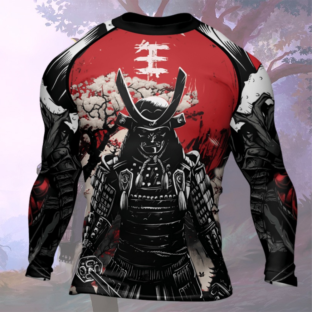 Samurai Warrior Katana Mens Long Sleeve Compression Shirt