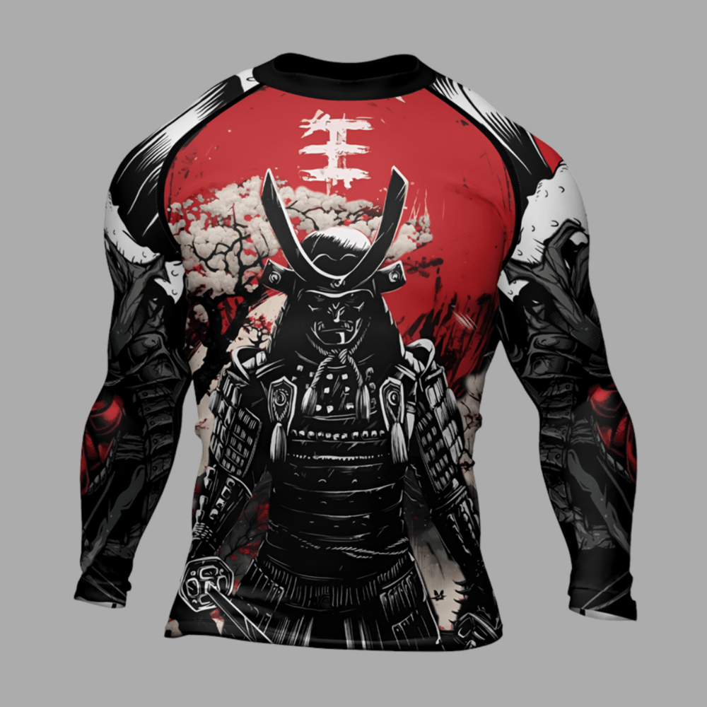 Samurai Warrior Katana Mens Long Sleeve Compression Shirt