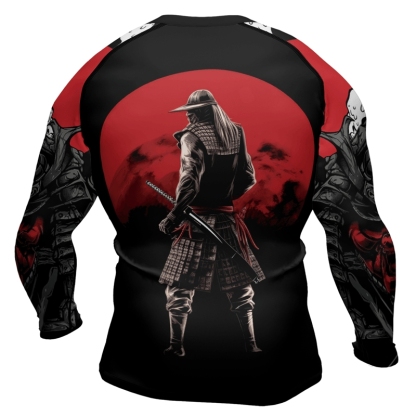 Samurai Warrior Katana Mens Long Sleeve Compression Shirt