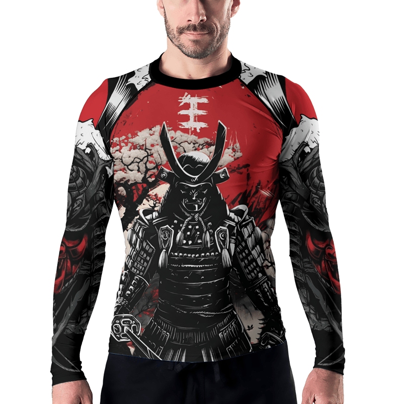 Samurai Warrior Katana Mens Long Sleeve Compression Shirt