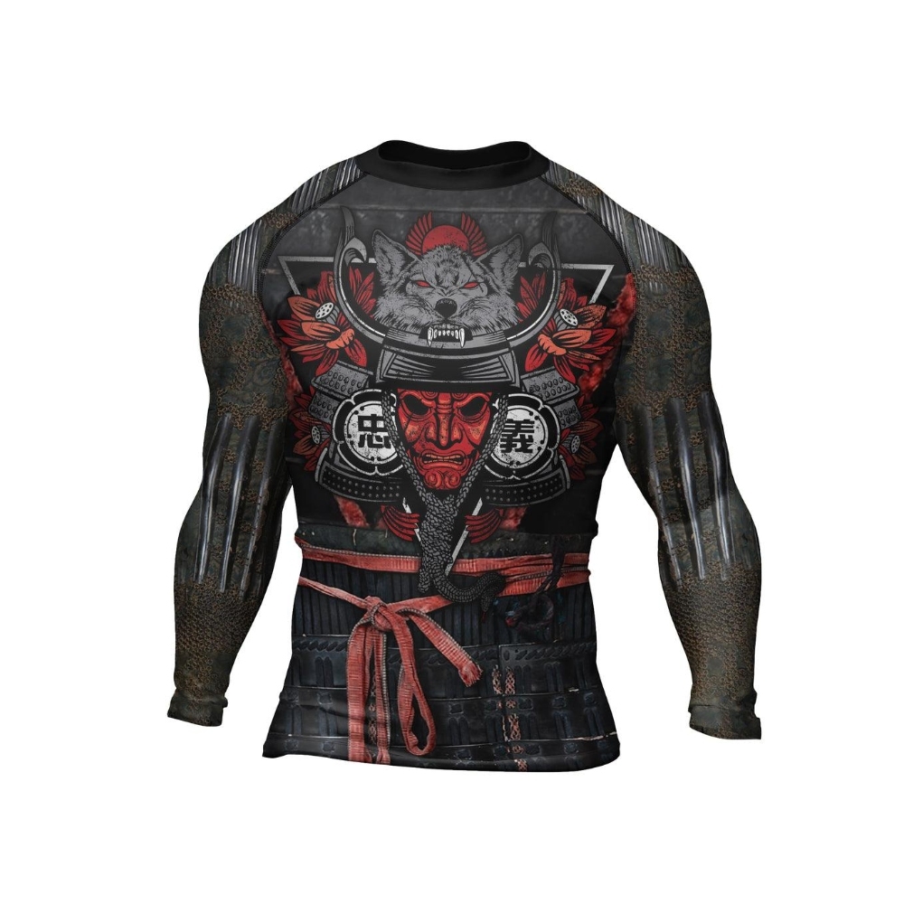 Samurai Wolf Mens Long Sleeve Compression Shirt