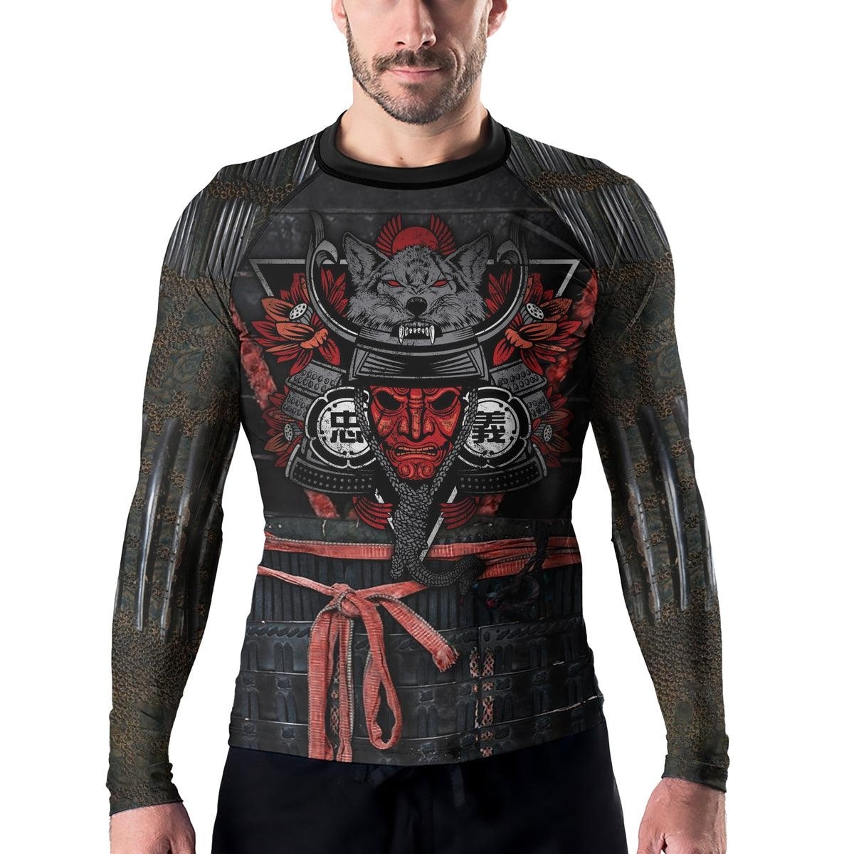 Samurai Wolf Mens Long Sleeve Compression Shirt