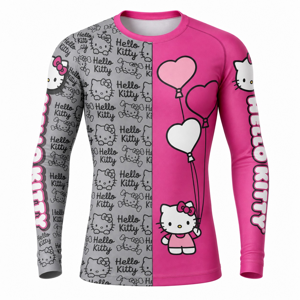 Sanrio Hello Kitty Pink Orange Long Sleeve Compression Shirt