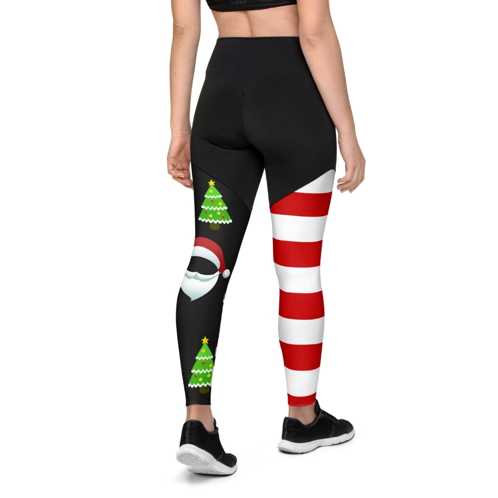 Santa Claus Stripes Women Compression Legging