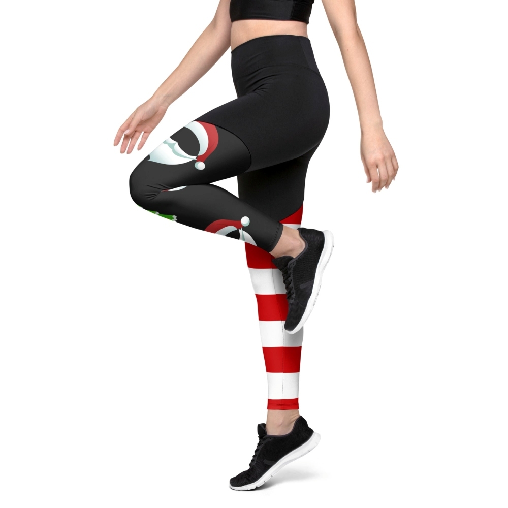 Santa Claus Stripes Women Compression Legging