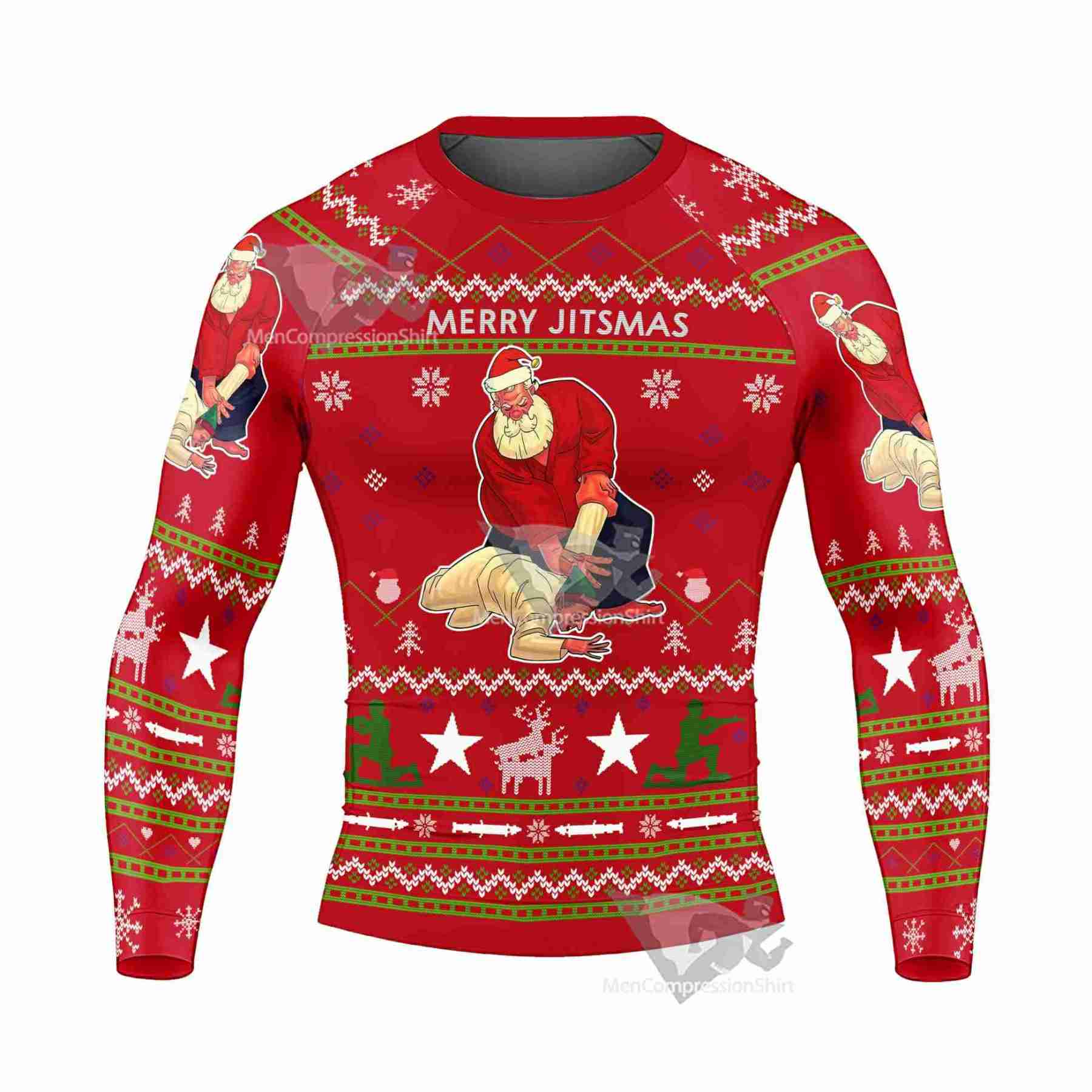 Santa Merry Jitsmas Long Sleeve Rash Guard