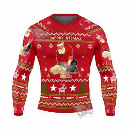 Santa Merry Jitsmas Long Sleeve Rash Guard