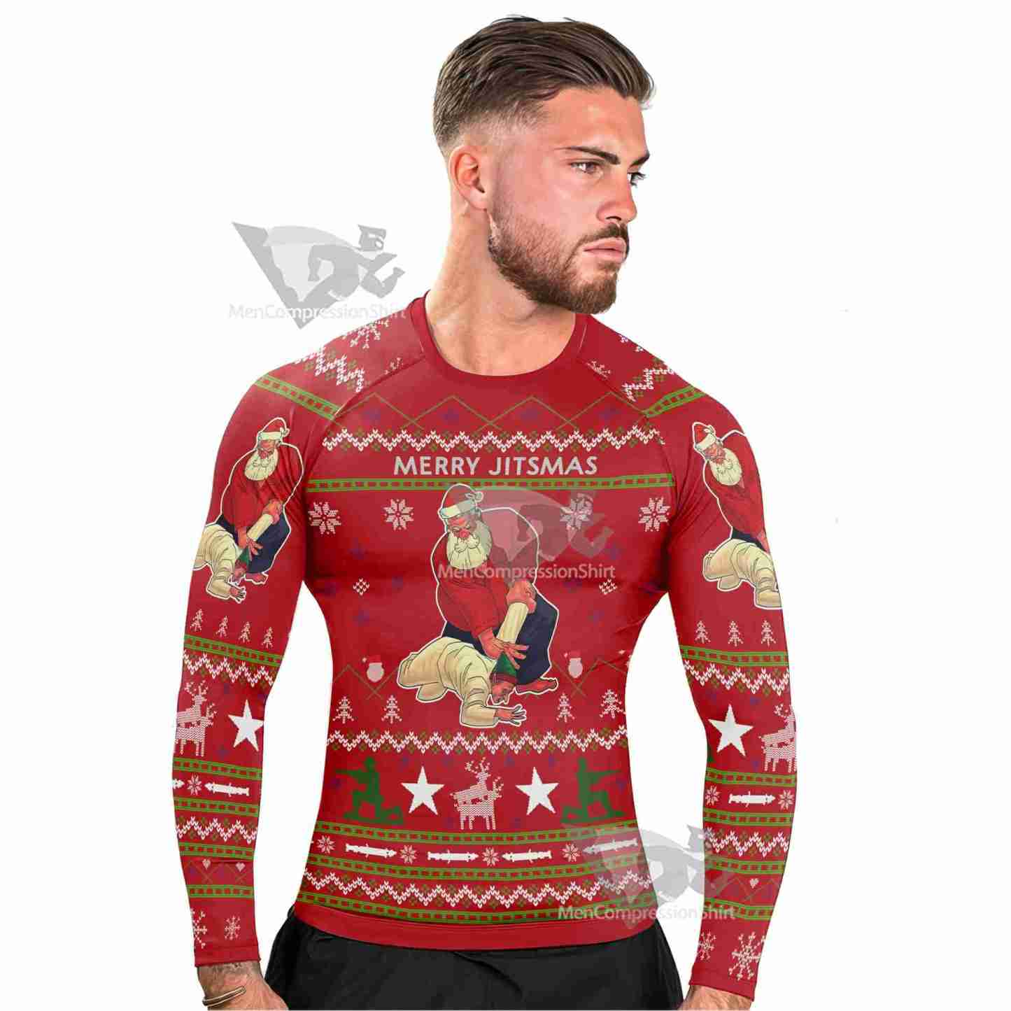Santa Merry Jitsmas Long Sleeve Rash Guard