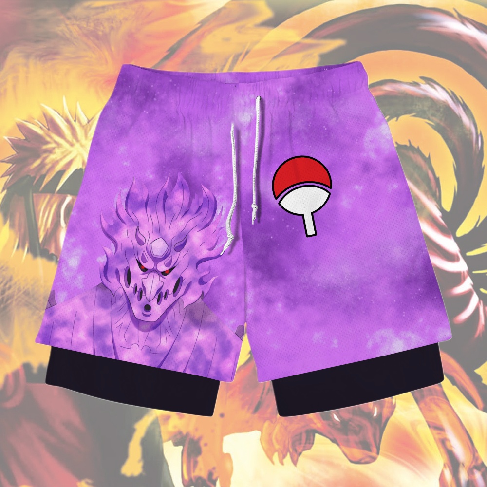 Sasuke Susanoo Anime Compression Gym Shorts