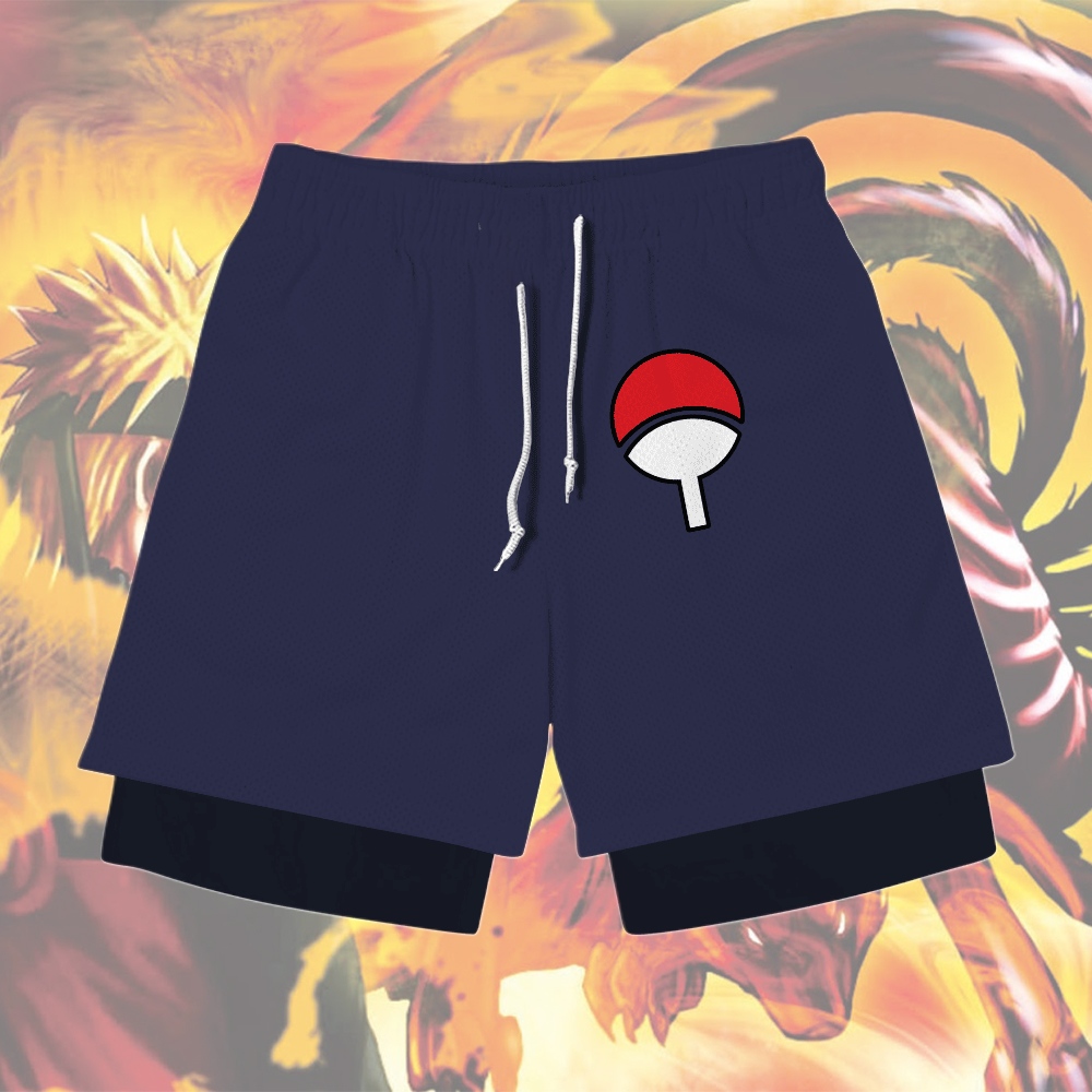Sasuke Uchiha Anime Compression Gym Shorts