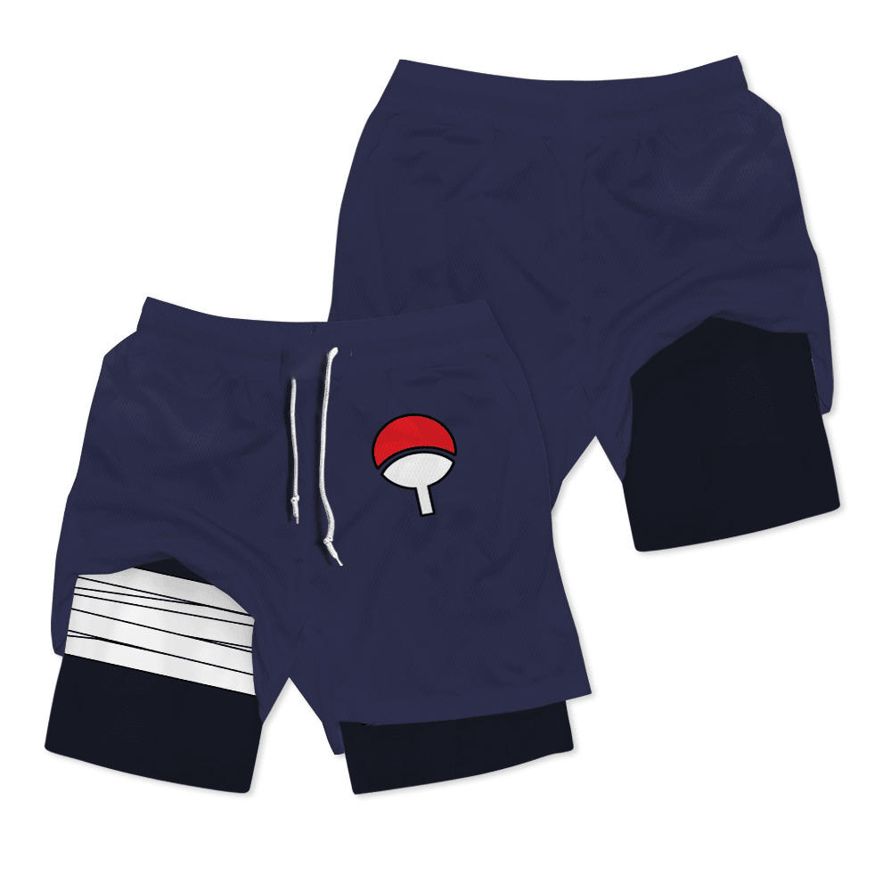 Sasuke Uchiha Anime Compression Gym Shorts
