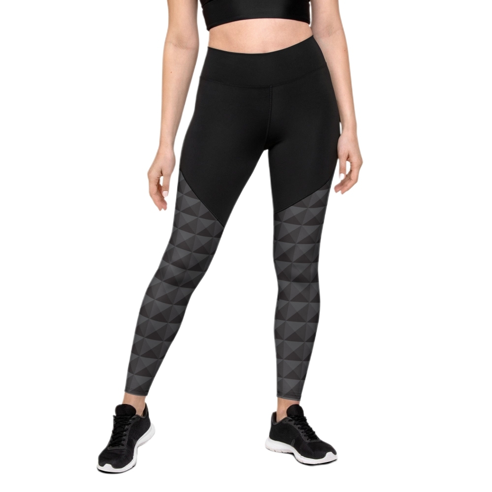 Seamless Cube Pattern Women Compression Legging