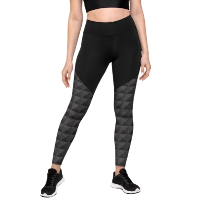 Seamless Cube Pattern Women Compression Legging