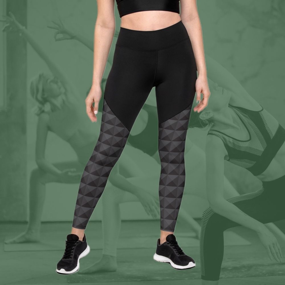 Seamless Cube Pattern Women Compression Legging