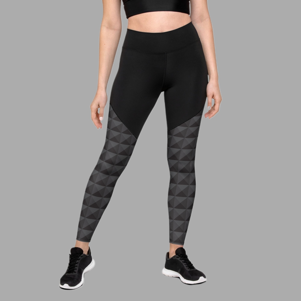 Seamless Cube Pattern Women Compression Legging
