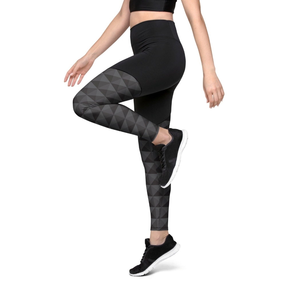 Seamless Cube Pattern Women Compression Legging