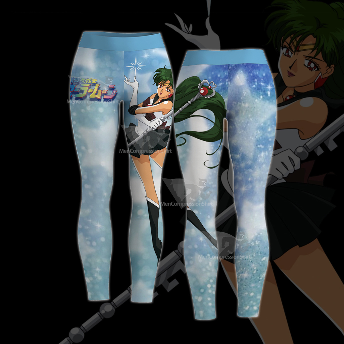 Setsuna Meioh Sailor Moon Sailor Pluto Blue Women Leggings