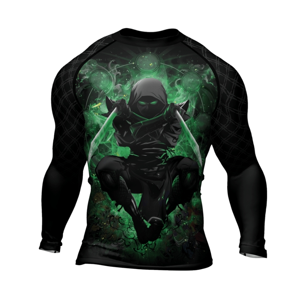 Shadow Warrior Green Mens Long Sleeve Compression Shirt
