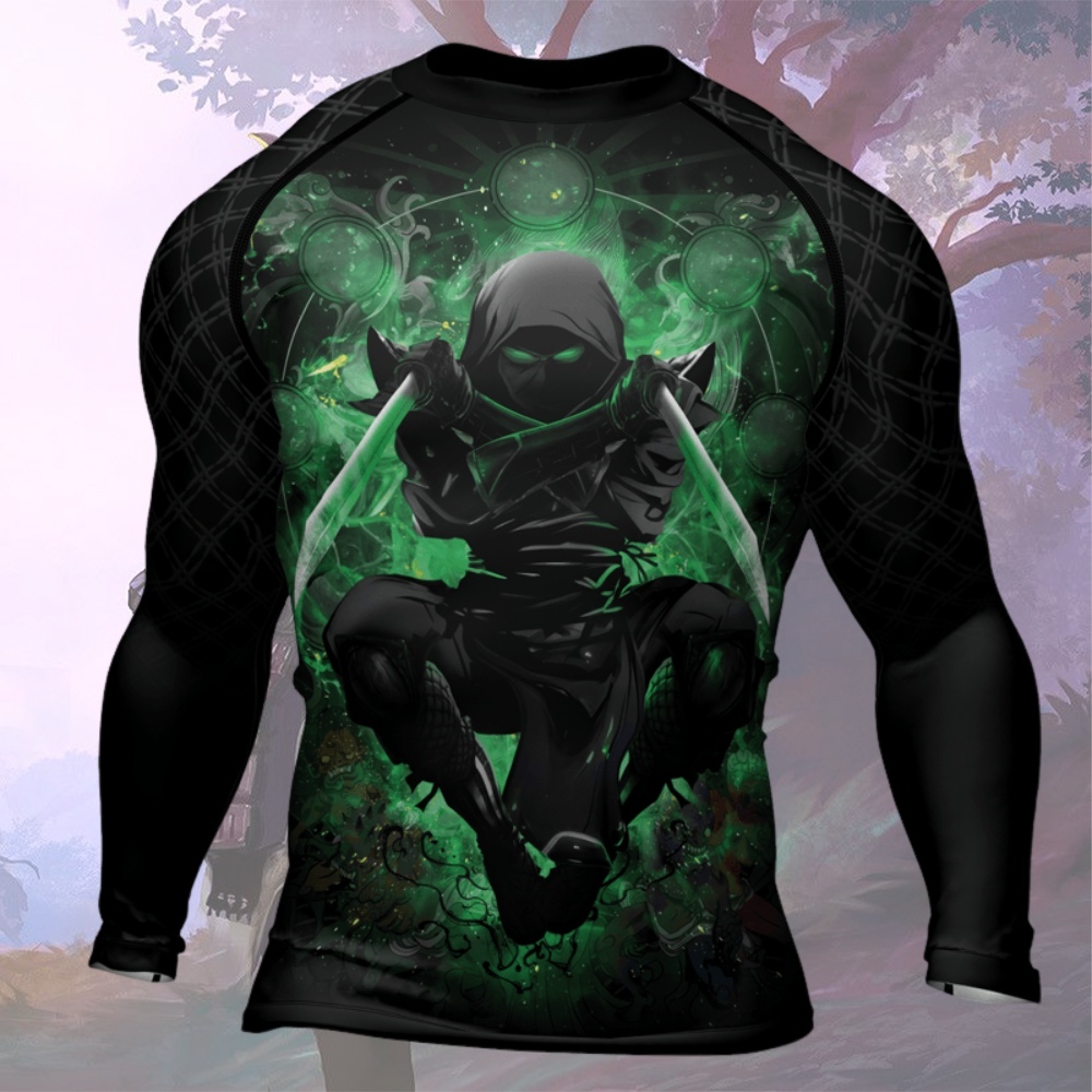 Shadow Warrior Green Mens Long Sleeve Compression Shirt