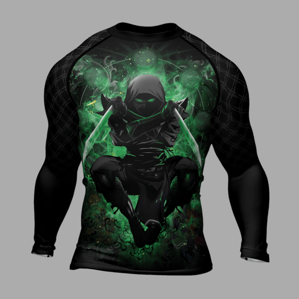 Shadow Warrior Green Mens Long Sleeve Compression Shirt