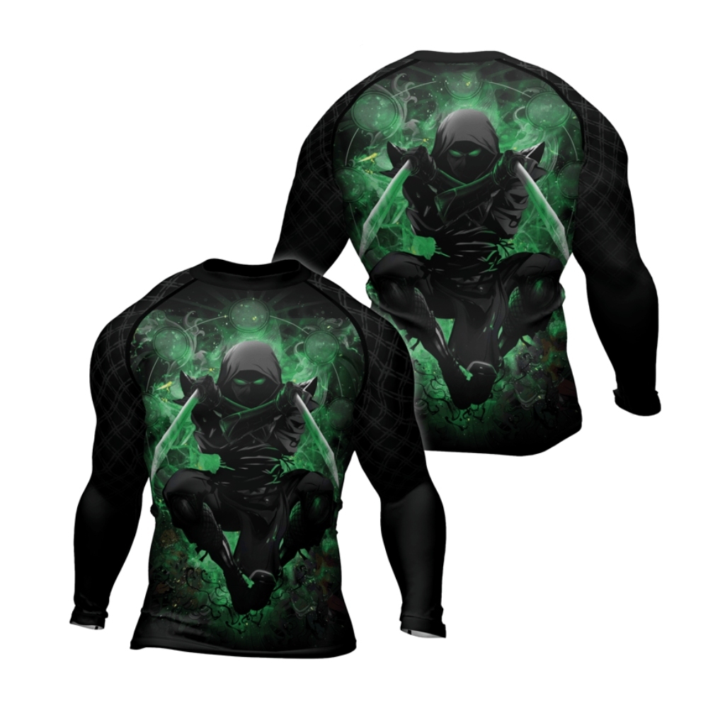 Shadow Warrior Green Mens Long Sleeve Compression Shirt