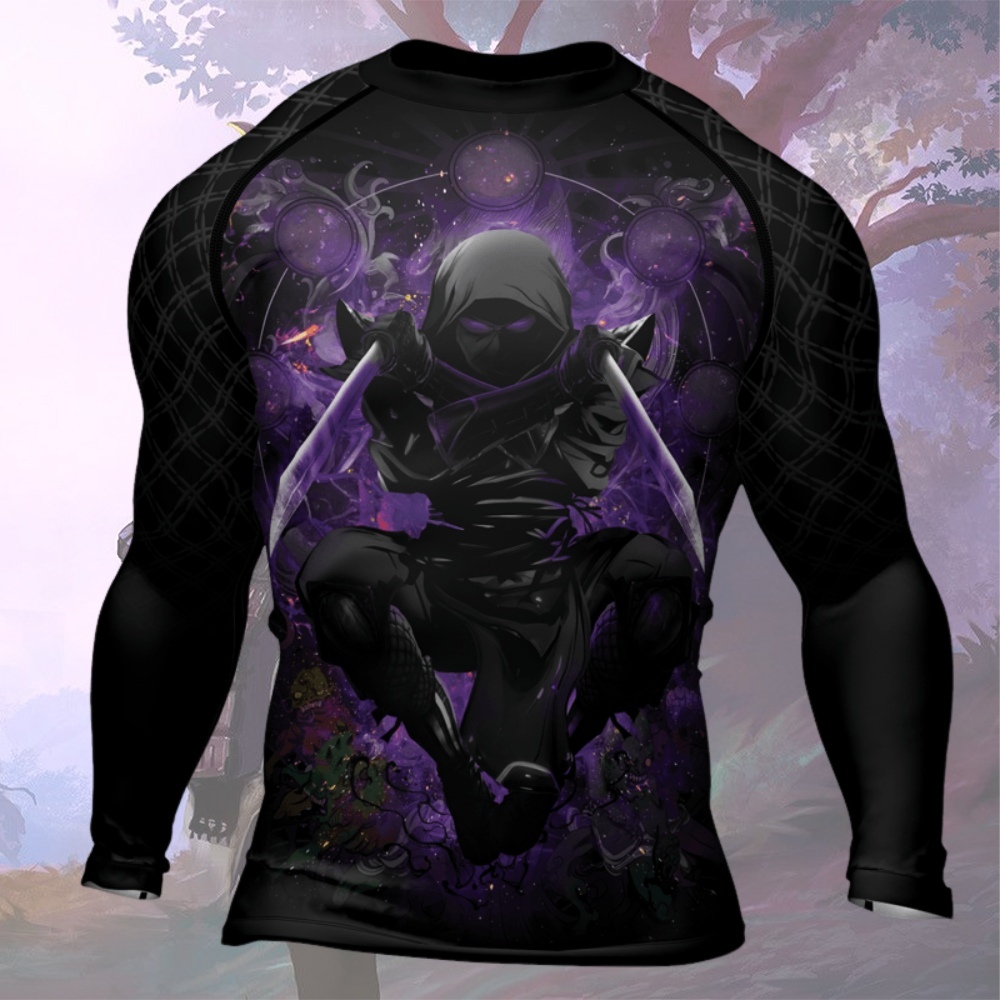 Shadow Warrior Purple Mens Long Sleeve Compression Shirt