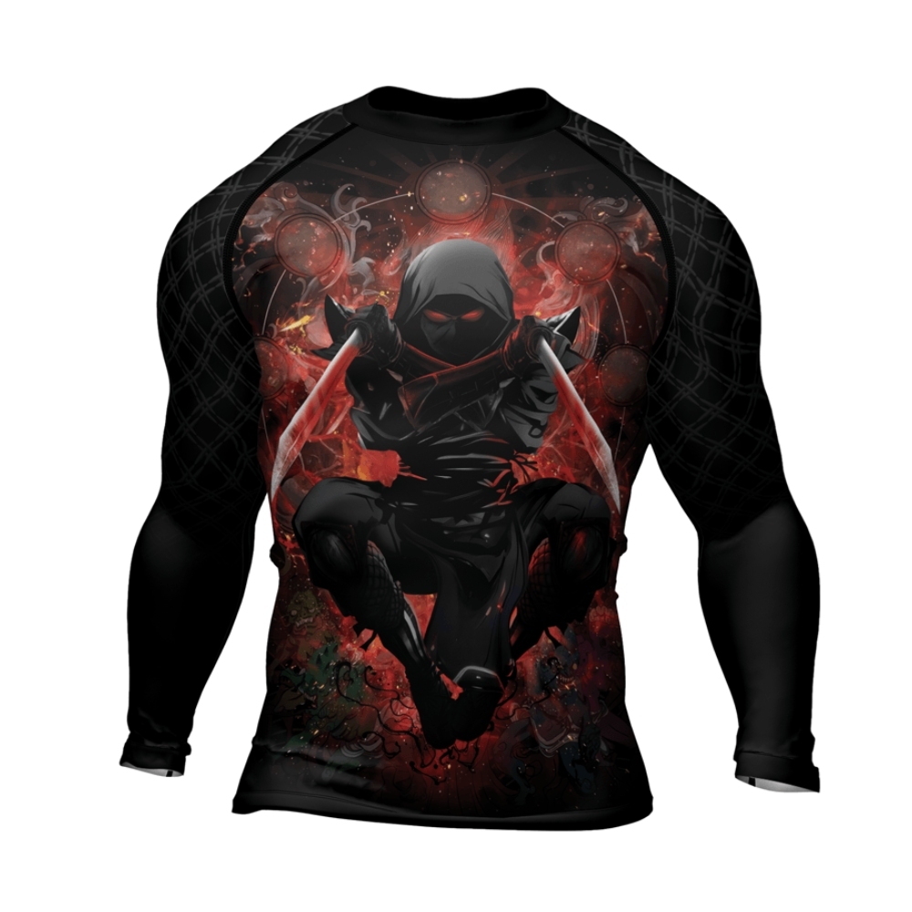 Shadow Warrior Red Mens Long Sleeve Compression Shirt