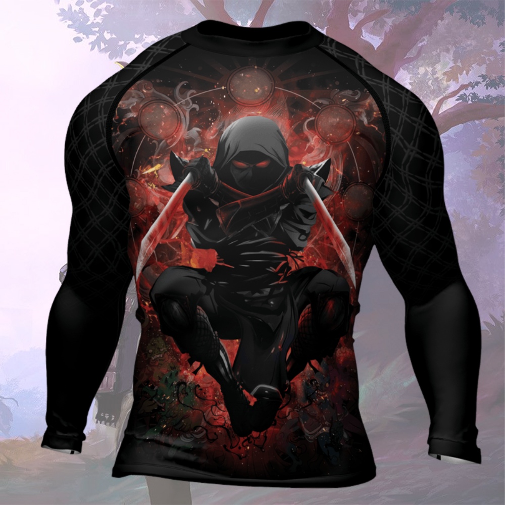 Shadow Warrior Red Mens Long Sleeve Compression Shirt