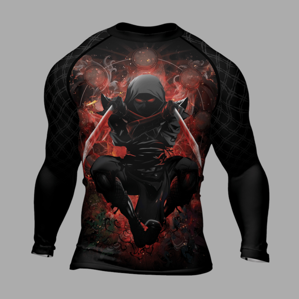 Shadow Warrior Red Mens Long Sleeve Compression Shirt