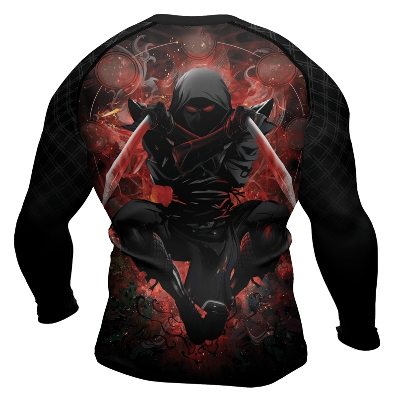 Shadow Warrior Red Mens Long Sleeve Compression Shirt