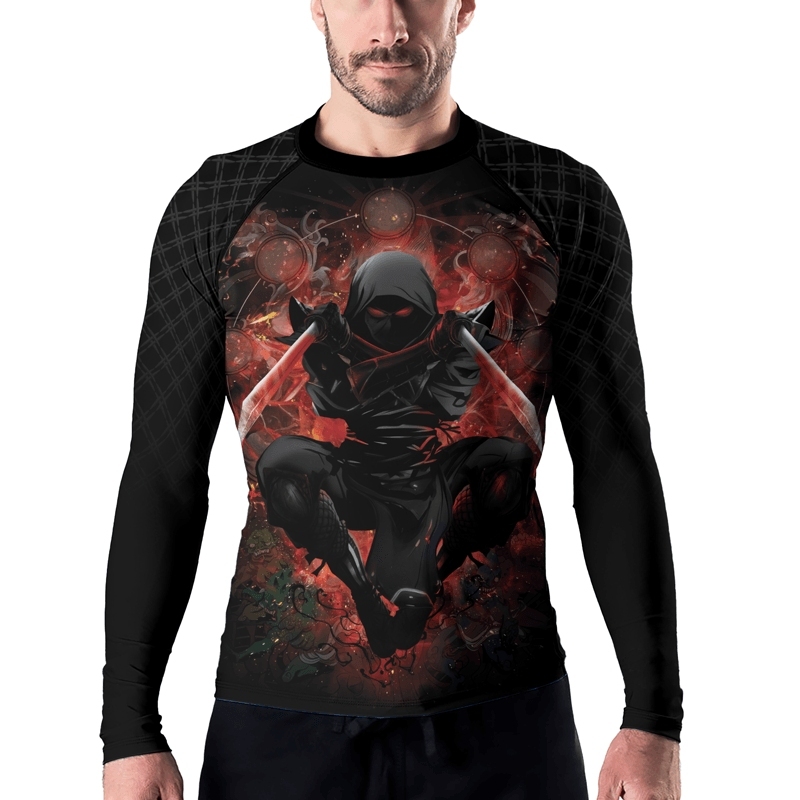Shadow Warrior Red Mens Long Sleeve Compression Shirt