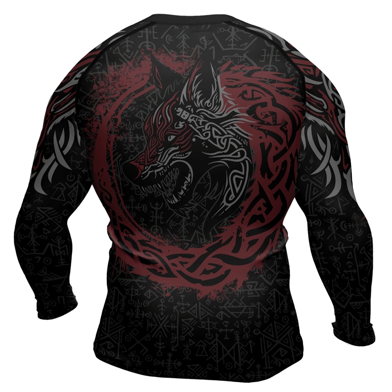 Shadows Fenrir Wolf Mens Long Sleeve Compression Shirt