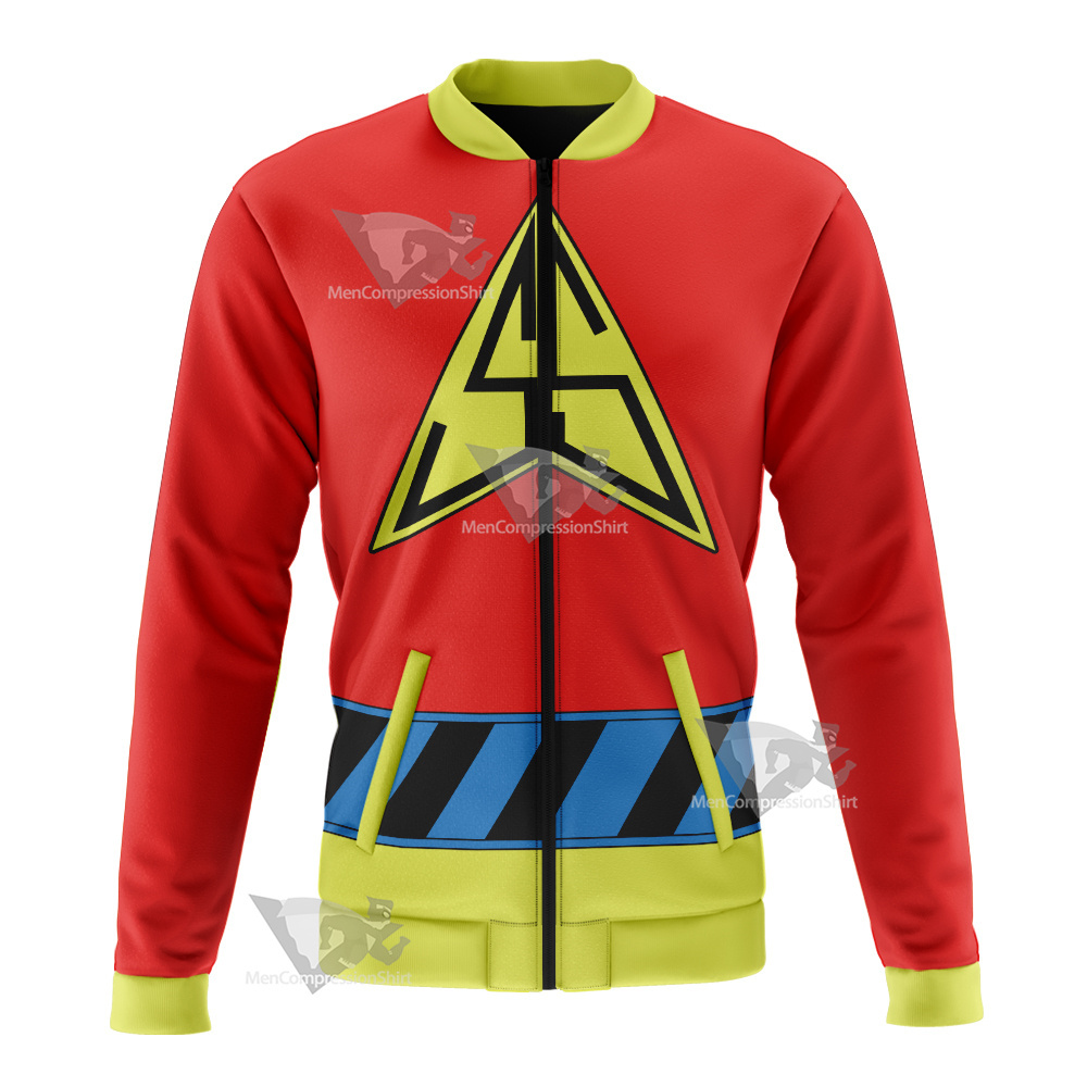 Silver Streak Red And Yellow Cosplay Bomber Jacket