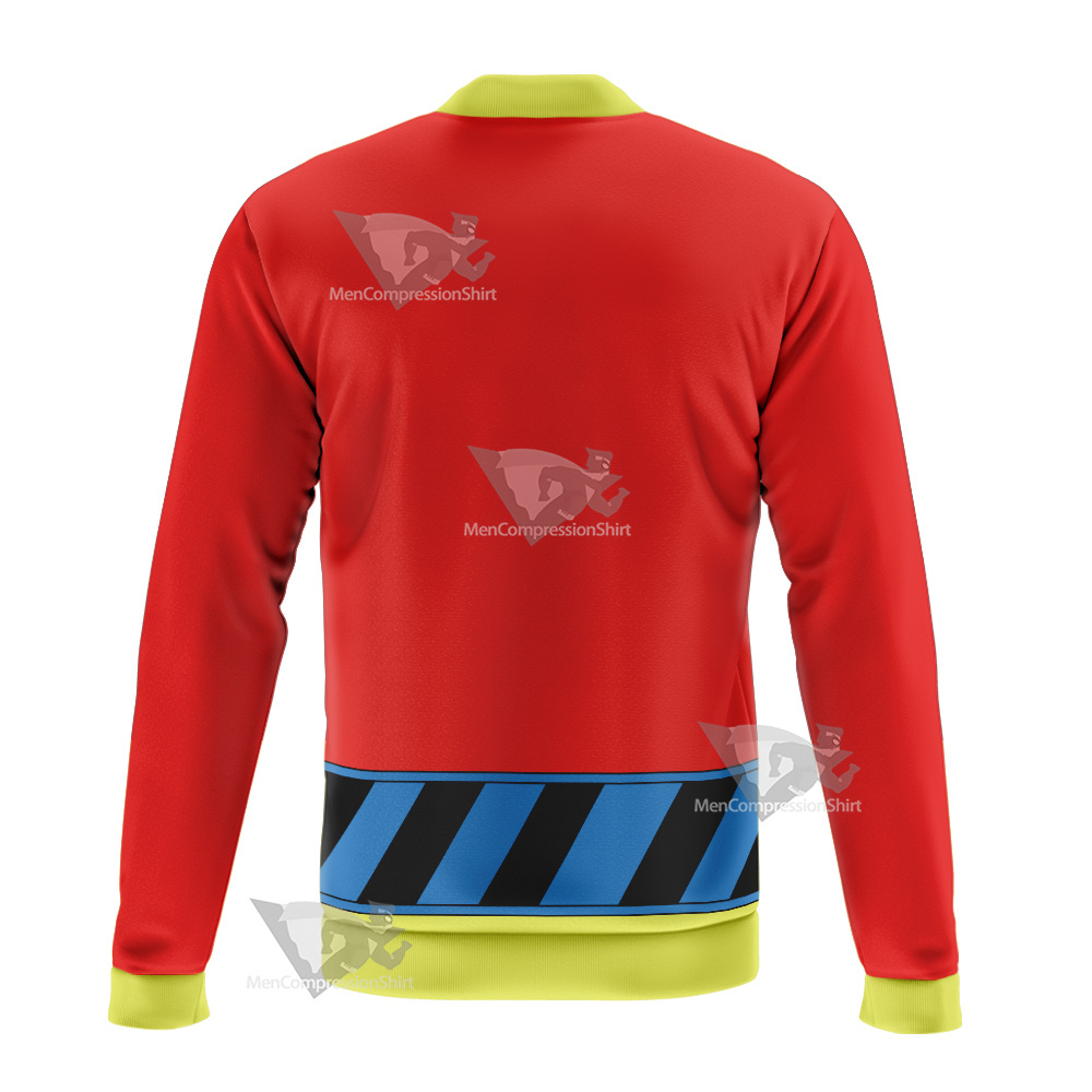Silver Streak Red And Yellow Cosplay Bomber Jacket
