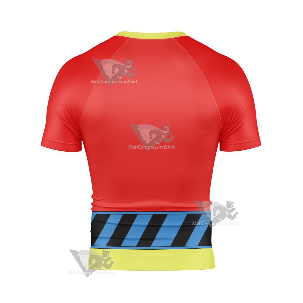 Silver Streak Red And Yellow Cosplay Short Sleeve Compression Shirt