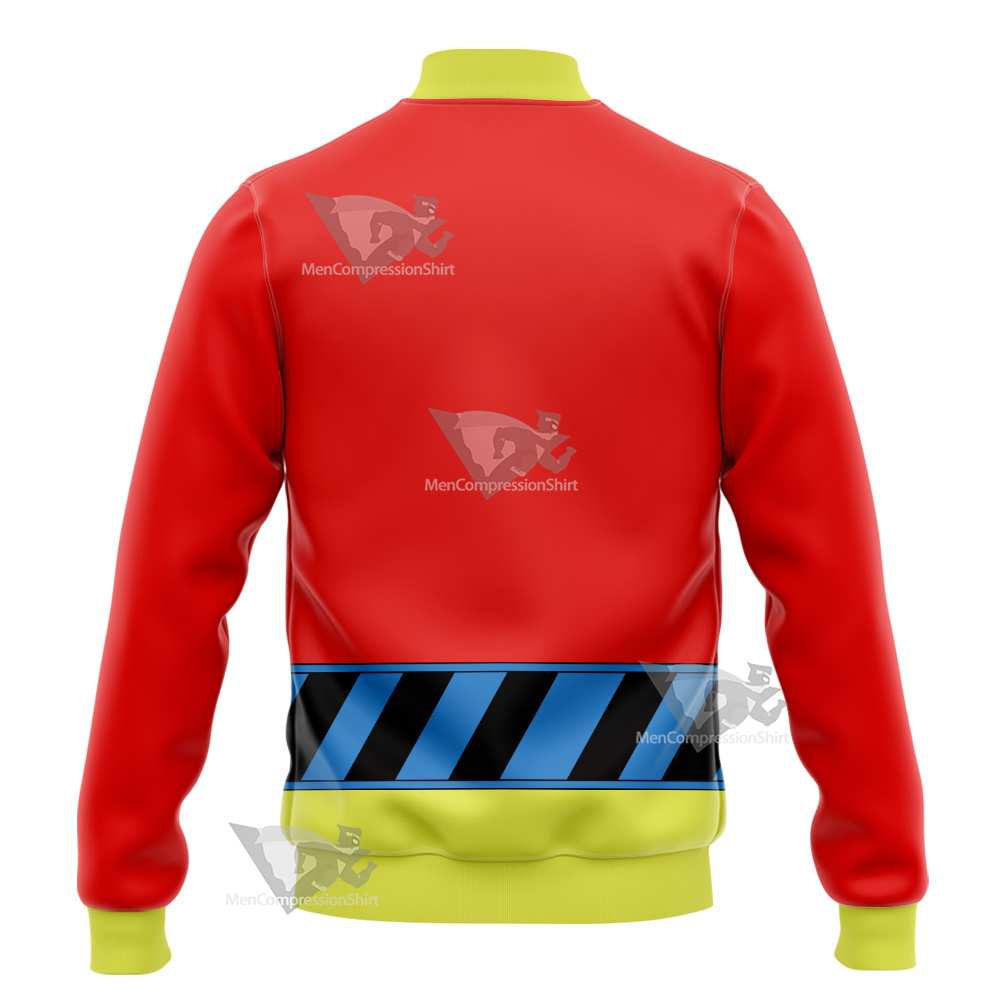 Silver Streak Red And Yellow Cosplay Varsity Jacket