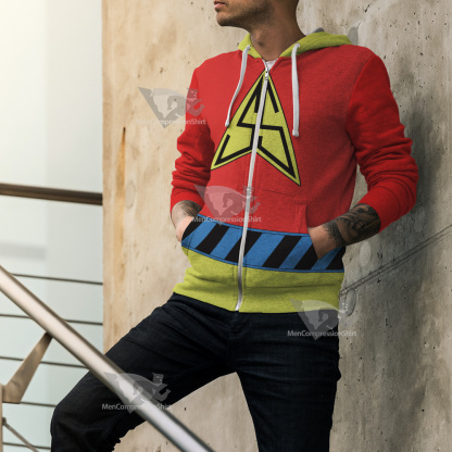 Silver Streak Red And Yellow Cosplay Zip Up Hoodie