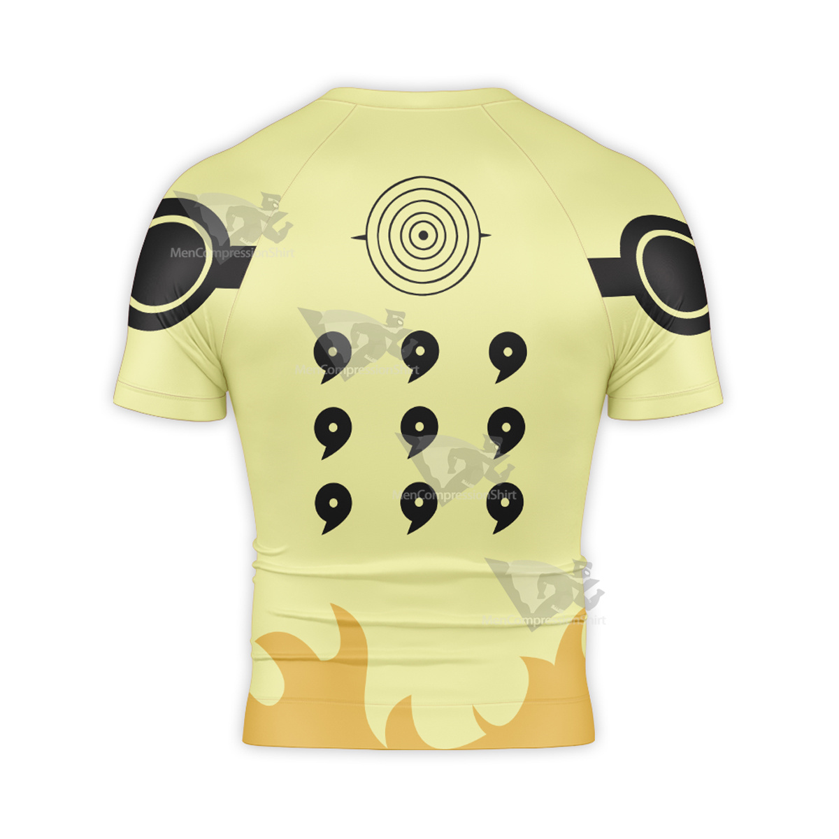 Six Paths Sage Hokage Yellow Short Sleeve Compression Shirt