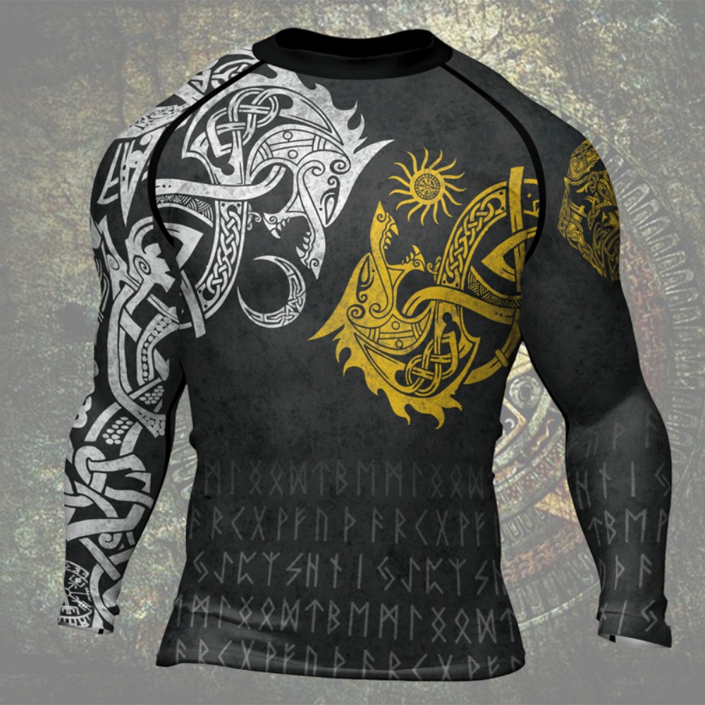 Skoll And Hati Mens Long Sleeve Compression Shirt
