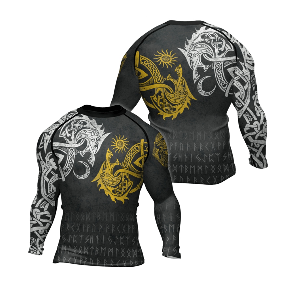 Skoll And Hati Mens Long Sleeve Compression Shirt