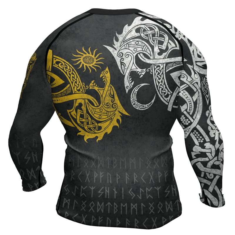 Skoll And Hati Mens Long Sleeve Compression Shirt